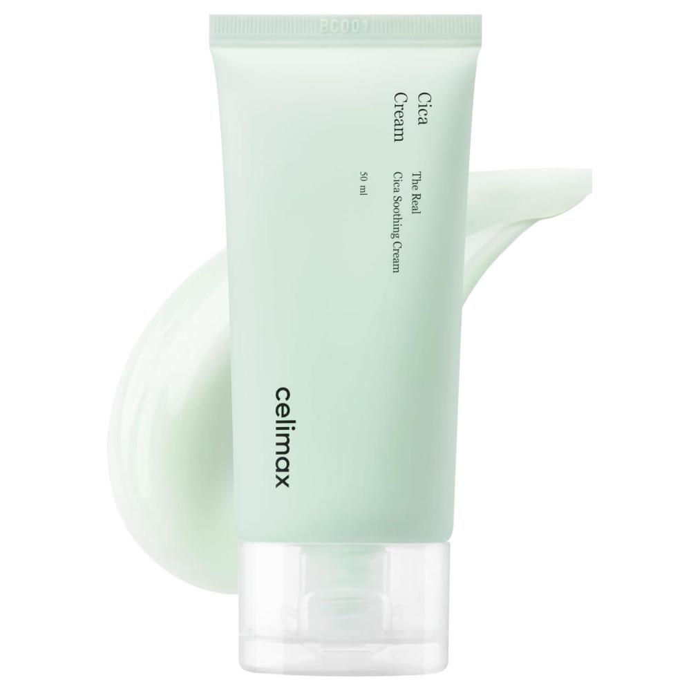 image:imagecelimax The Real Cica Soothing Cream  with Fresh Cica Extract Oil Free Hydrating Moisturizing Calming Dry Oily Combination Sensitive Skin Korean Skincare Lightweight Gel Cream 50ml