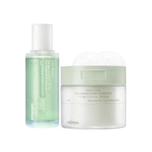 celimax The Real Cica Niacinamide AC Calming Serum 40ml + Ji.Woo.Gae Cica BHA Blemish Toner Pad (60 Pads) Bundle