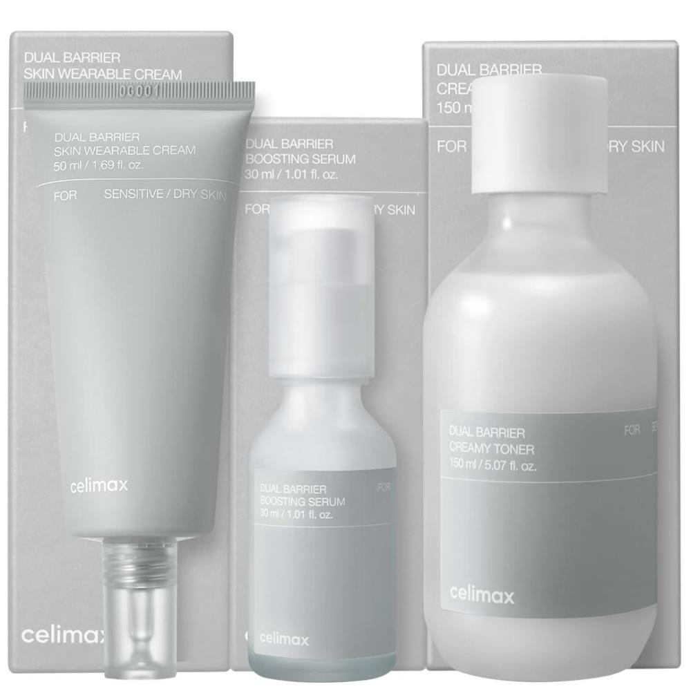 image:imagecelimax Dual Barrier Boosting Serum amp Creamy Toner amp Long Lasting Cream Daily Skincare Set