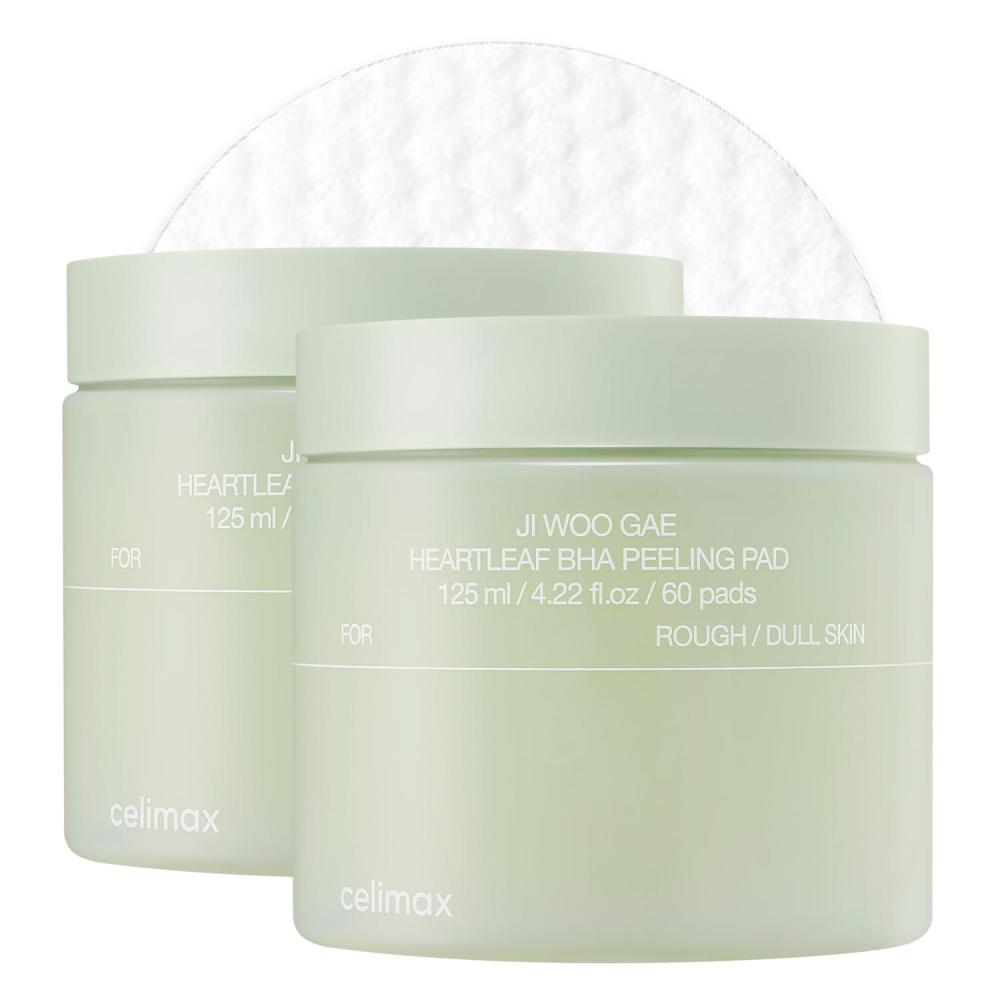 image:imagecelimax JiWooGae Heartleaf BHA Peeling Pad Double Edition  with Heartleaf Extracts Exfoliating Toner Pads Facial Peels Hydrating For Troubled Skin amp Breakouts Mothers Day Gift 60pads2