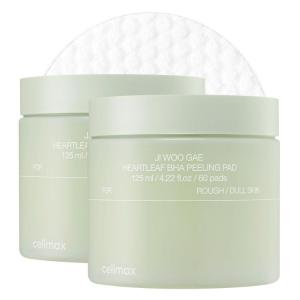 celimax Ji.Woo.Gae Heartleaf BHA Peeling Pad Double Edition | with Heartleaf Extracts, Exfoliating Toner Pads, Facial Peels, Hydrating, For Troubled Skin & Breakouts, Mother’s Day Gift (60pads*2)
