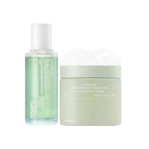 celimax The Real Cica Niacinamide AC Calming Serum 40ml + Ji.Woo.Gae Heartleaf BHA Peeling Pad(60 pads) Bundle