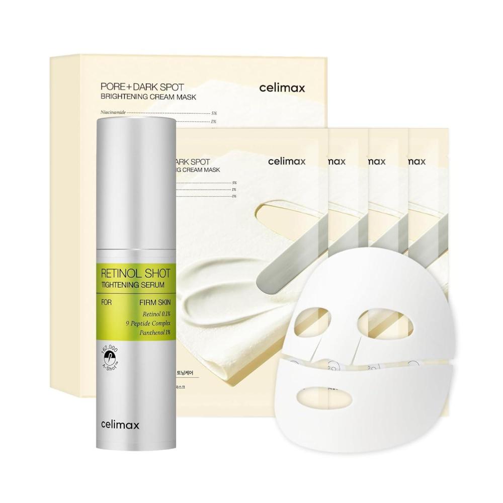 image:imagecelimax Retinol Shot Serum amp Pore Dark Spot Brightening Cream Mask 4EA  Home Aesthetic Duo Korean Skin Care Gifts for Women